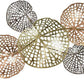 Layla 32 Inch Metal Wall Decoration, Multi Disc Mesh Design, Multicolor By Casagear Home