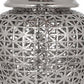 Paul 25 Inch Pierced Temple Jar with Lid, Intricate Pattern Ceramic, Silver By Casagear Home