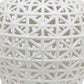 Paul 20 Inch Pierced Temple Jar with Lid, Intricate Pattern Ceramic, White By Casagear Home