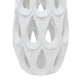 Lee 17 Inch Vase, Pierced Cut Out Water Drop Design, Resin, White Finish By Casagear Home
