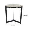 Lune 19 Inch Plant Stand Table, 3 Legged Metal Base, Glass, Black Finish By Casagear Home