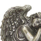 15 Inch Fairy Angel Garden Statue Decoration, Sitting Pose, Silver Resin By Casagear Home