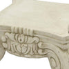 18 Inch Roman Pedestal Stand with Detailed Carved Base, Resin, Ivory Color By Casagear Home