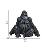 15 Inch Gorilla Figurine Statuette, Intricate Details, Resin, Black Finish By Casagear Home