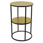 Solly 24 Inch Plant Stand Table with 1 Shelf, Round, Metal, Gold Finish By Casagear Home