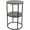 Solly 24 Inch Plant Stand Table with 1 Shelf, Round, Metal, Gray Finish By Casagear Home