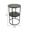 Solly 24 Inch Plant Stand Table with 1 Shelf, Round, Metal, Black Finish By Casagear Home