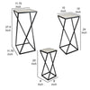 28 Inch Plant Stand Table Set of 3, Square, X Crossed Base, Metal, Black By Casagear Home