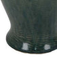 Caty 17 Inch Temple Jar, Finial Dome Lids, Classic, Ceramic, Green Finish By Casagear Home