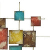 Dobi 36 Inch Wall Decor, Multiple Square Accents, Multicolored Design By Casagear Home