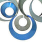 41 Inch Wall Decor, Circular Interconnected Design, Modern Blue, Silver By Casagear Home
