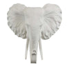 17 Inch Wall Decor, Elephant Sculpture Resin, White, Transitional Style By Casagear Home