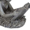Zoya 24 Inch Fairy Angel Reading Book Figurine Statuette, Resin, Gray  By Casagear Home
