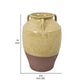 Elf 14 Inch Vase, Premitive Urn Shape, 3 Handles, Brown, Transitional Style By Casagear Home