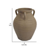 Fely 12 Inch Vase, Premitive Urn with 3 Handles, Brown, Transitional Style By Casagear Home