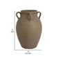 Fely 14 Inch Vase, Premitive Urn with 3 Handles, Brown, Transitional Style By Casagear Home