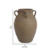 Fely 14 Inch Vase, Premitive Urn with 3 Handles, Brown, Transitional Style By Casagear Home