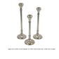 Dia Set of 3 Tabletop Decorations, Round Pedestal Base, Silver Metal By Casagear Home