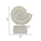 Shyn 19 Inch Shell Decor, Resin, Wood Stand, Classic Antique White Finish By Casagear Home