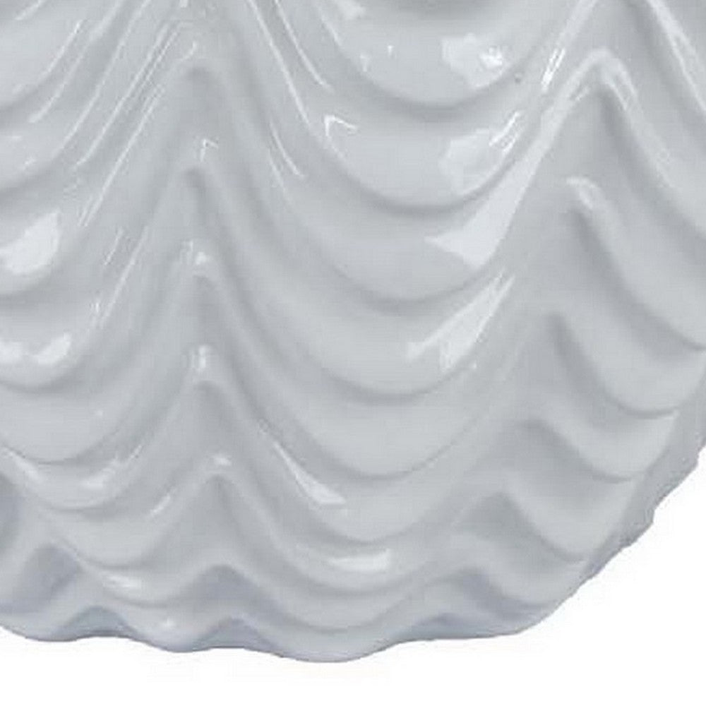 Shyn 20 Inch Shell Decor, Resin, Classic Transitional Style, Antique White By Casagear Home