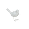 6 Inch Bird Figurine Set of 2, Resin, Modern Style Sculpture, White Finish By Casagear Home