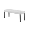 Brandon 46 Inch Bench, Wood Frame, Soft Cushion, White Fabric Upholstery By Casagear Home