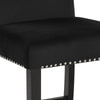 Jordan 24 Inch Counter Side Chair Set of 2, Velvet Upholstery, Wood, Black By Casagear Home