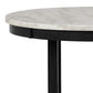 Jordan 42 Inch Round Counter Height Table, Glass Top, Wood, White, Black By Casagear Home