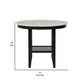 Jordan 42 Inch Round Counter Height Table, Glass Top, Wood, White, Black By Casagear Home