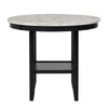 Jordan 42 Inch Round Counter Height Table, Glass Top, Wood, White, Black By Casagear Home