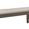 Dylan 48 Inch Bench, Brown Wood Frame, Gray Fabric Upholstered Cushion By Casagear Home