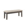 Dylan 48 Inch Bench, Brown Wood Frame, Gray Fabric Upholstered Cushion By Casagear Home
