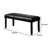 Oliver 46 Inch Bench, Leather Upholstery, Wood Frame, Soft Cushion, Black By Casagear Home