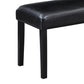 Tristan 46 Inch Bench, Faux Leather, Wood Frame, Soft Cushion, Black By Casagear Home