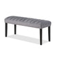 Marcus 46 Inch Dining Bench, Fabric Upholstery, Wood, Tufted, Gray, Black By Casagear Home