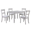 Charlotte 5 Piece Dining Table and Chairs Set, Wood, Farmhouse, White By Casagear Home