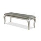 Harrison 52 Inch Bench, Wood Frame, Faux Leather, Cabriole Legs, Gray By Casagear Home