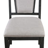 Jackson 19 Inch Side Chair Set of 2, Black Wood Frame, Off White Poly Linen By Casagear Home