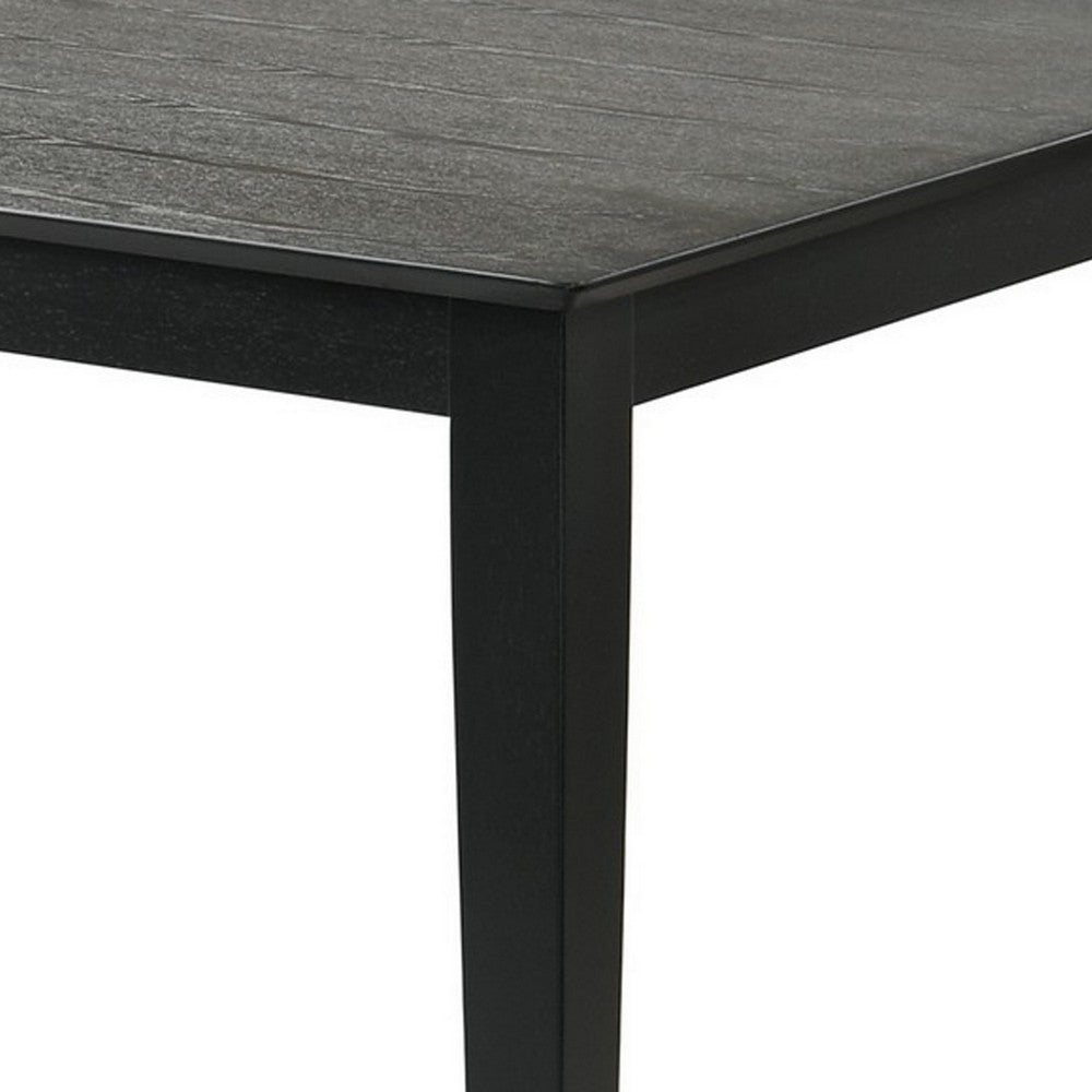 Nicole 64 Inch Dining Table, Wood Frame, Rectangular Top, Gray, Black By Casagear Home