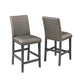 Scarlett 26 Inch Counter Height Chair Set of 2, Plush Gray Faux Leather By Casagear Home