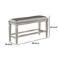 Scott 48 Inch Counter Height Bench, Wood Frame, Fabric Upholstery, Gray By Casagear Home