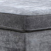 34 Inch Ottoman, Box Seat Cushion, Aligned Welt Trim, Chenille, Gray  By Casagear Home