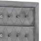 Zoha 49 Inch Tall Dresser Chest, 5 Drawer, Cabriole Legs, Gray Upholstery By Casagear Home