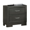 Aliso 23 Inch Nightstand, 2 Drawers, Bracket Feet, Solid Wood, Dark Gray  By Casagear Home