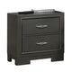 Aliso 23 Inch Nightstand, 2 Drawers, Bracket Feet, Solid Wood, Dark Gray  By Casagear Home