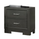 Aliso 23 Inch Nightstand 2 Drawers Bracket Feet Solid Wood Dark Gray By Casagear Home BM310946