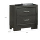 Aliso 23 Inch Nightstand 2 Drawers Bracket Feet Solid Wood Dark Gray By Casagear Home BM310946