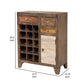 Saon 36 Inch Wine Rack Server, 3 Drawers and 1 Door, Natural Brown Wood By Casagear Home
