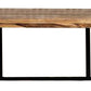 Larke 69 Inch Bar Table, Welded Black Steel Frame, Rosewood, Natural Brown By Casagear Home