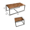 Larke 3 Piece Nesting Coffee and End Table Set, Steel, Brown Rosewood By Casagear Home